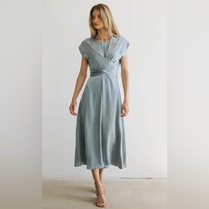 Bohme Rosalind Elegant Blue Midi Dress
